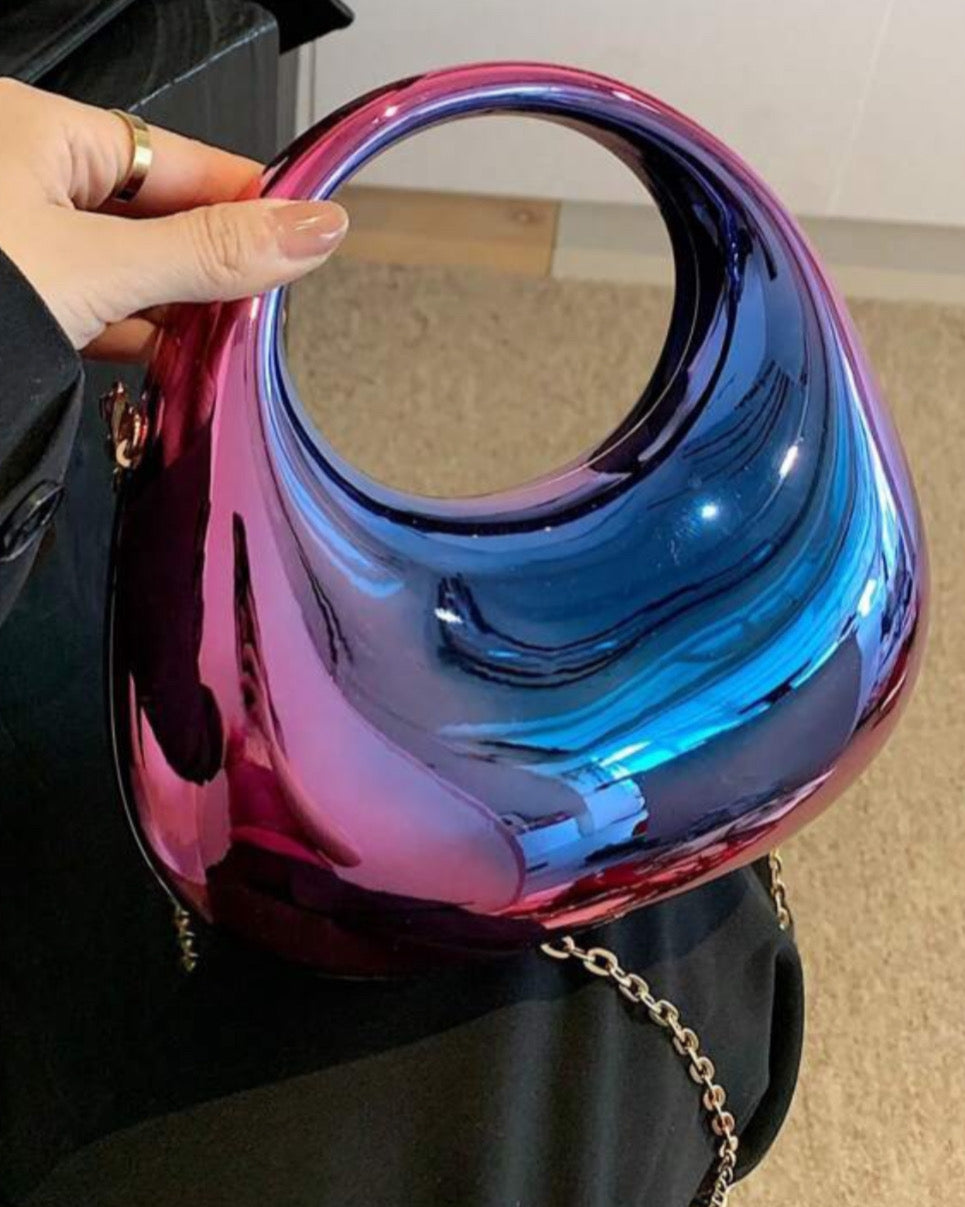 Trending metallic purple crossbody bag