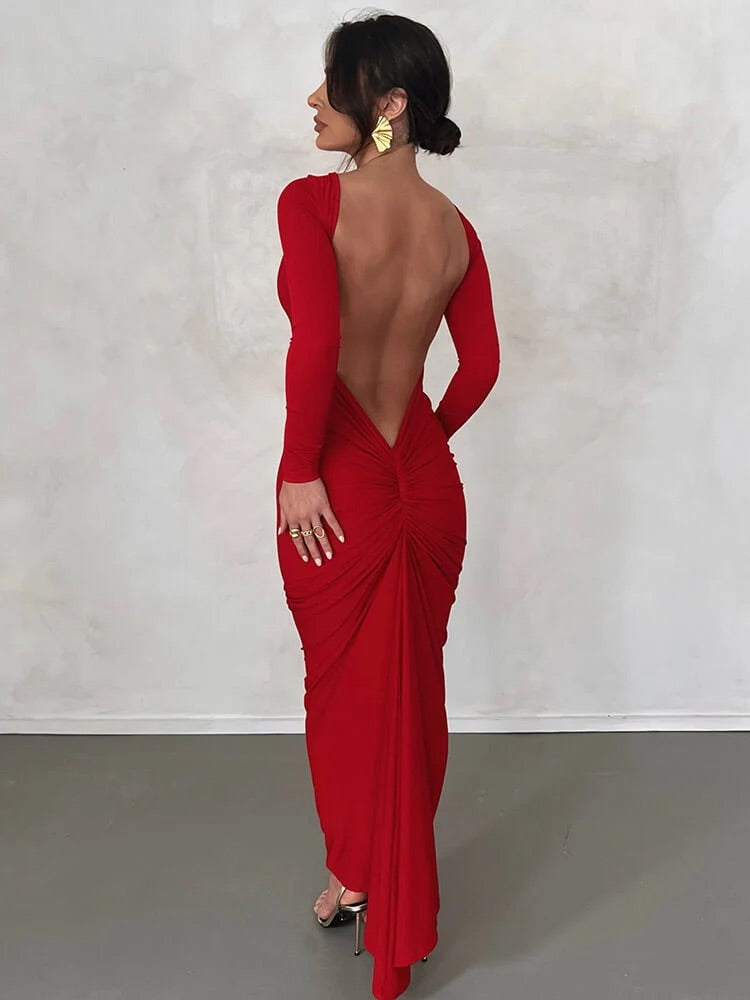 Sexy backless slim fit dress