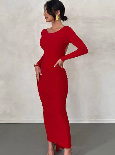 Sexy backless slim fit dress